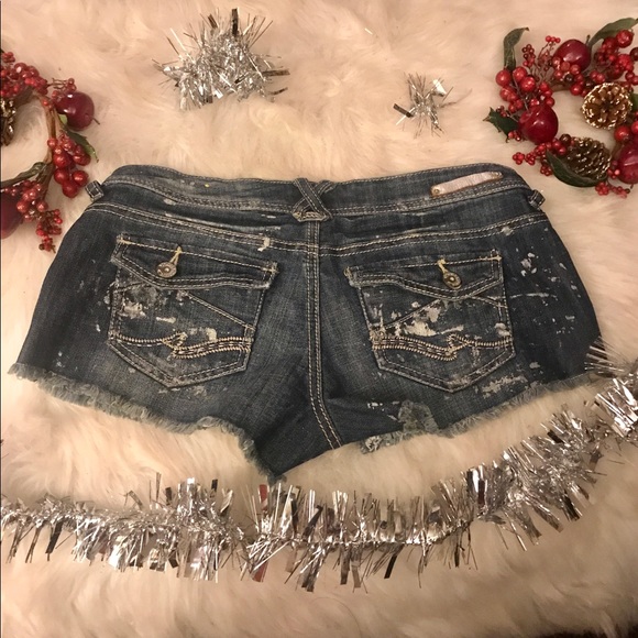 Short En Jean Déchiré THRILL Pour Fille – Taille 10, Blanc, Coton, Quasi Neuf